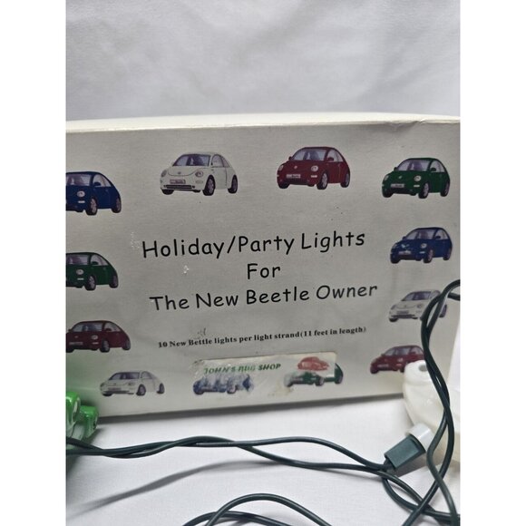 Holiday Indoor Party Lights Volkswagen Beetle Bug Shaped-Novelty-11 Ft 10 Lights - Picture 9 of 12